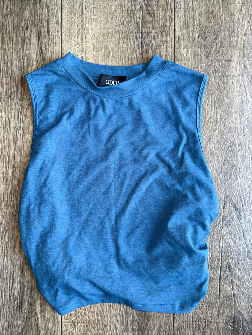 Cider Blue Mock Neck Muscle Tank